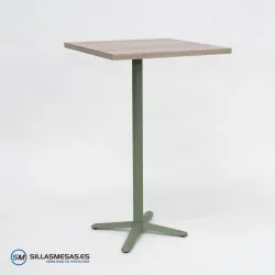 MESA ALTA ESTRELLA CUADRADA INTERIOR pie verde
