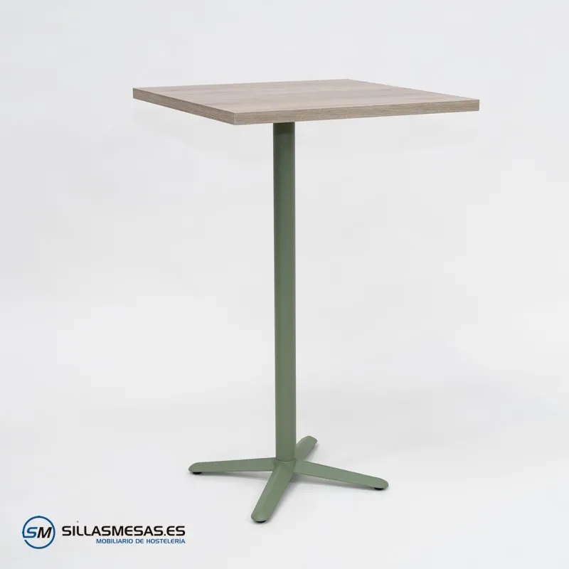 MESA ALTA ESTRELLA CUADRADA INTERIOR pie verde
