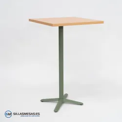 MESA ALTA ESTRELLA CUADRADA INTERIOR pie verde