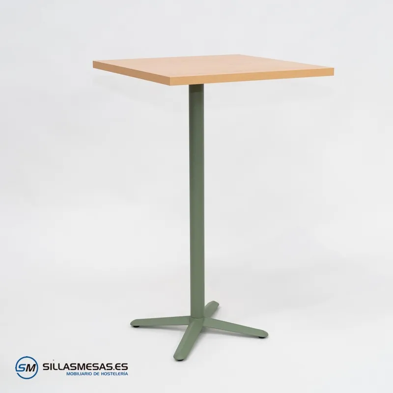MESA ALTA ESTRELLA CUADRADA INTERIOR pie verde