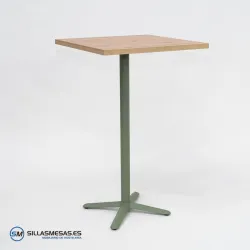 MESA ALTA ESTRELLA CUADRADA INTERIOR pie verde
