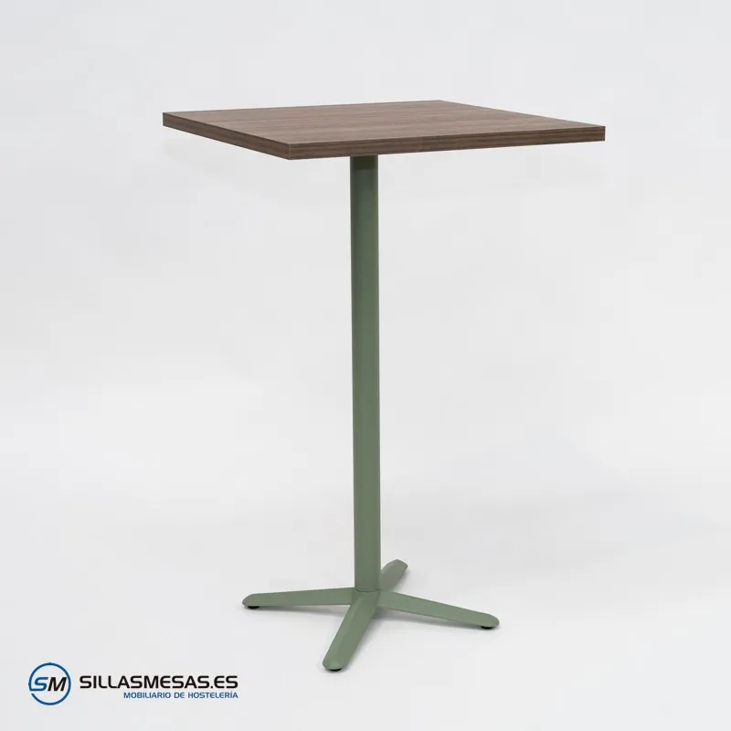 MESA ALTA ESTRELLA CUADRADA INTERIOR pie verde