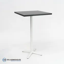 MESA ALTA ESTRELLA CUADRADA INTERIOR pie blanco