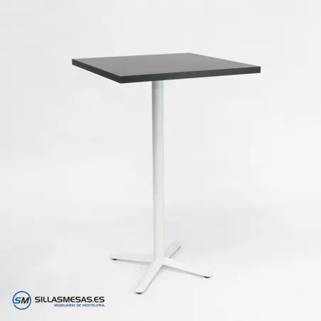 MESA ALTA ESTRELLA CUADRADA INTERIOR pie blanco