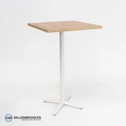 MESA ALTA ESTRELLA CUADRADA INTERIOR pie blanco