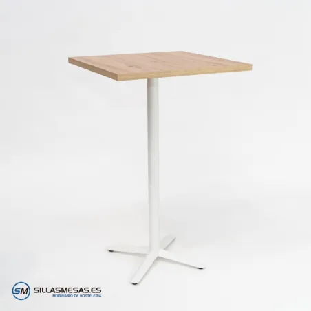 MESA ALTA ESTRELLA CUADRADA INTERIOR pie blanco