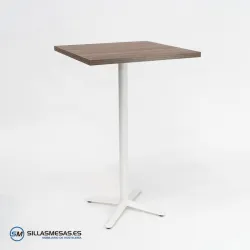 MESA ALTA ESTRELLA CUADRADA INTERIOR pie blanco