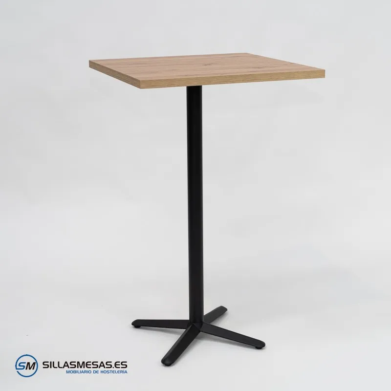 MESA ALTA ESTRELLA CUADRADA INTERIOR pie negro