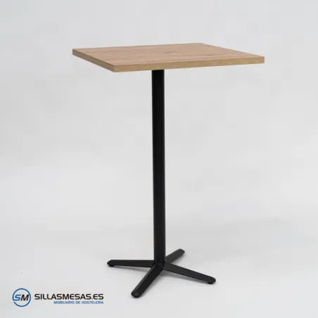 MESA ALTA ESTRELLA CUADRADA INTERIOR pie negro