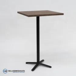 MESA ALTA ESTRELLA CUADRADA INTERIOR pie negro