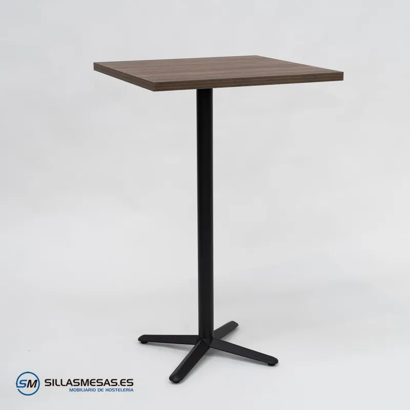 MESA ALTA ESTRELLA CUADRADA INTERIOR pie negro