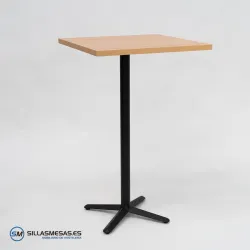 MESA ALTA ESTRELLA CUADRADA INTERIOR pie negro