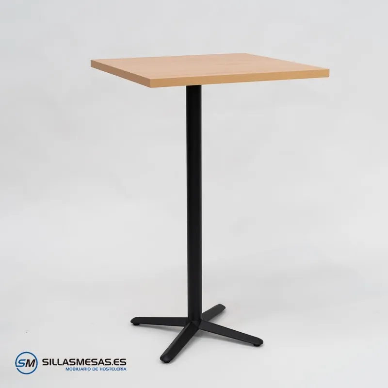 MESA ALTA ESTRELLA CUADRADA INTERIOR pie negro