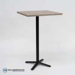 MESA ALTA ESTRELLA CUADRADA INTERIOR pie negro
