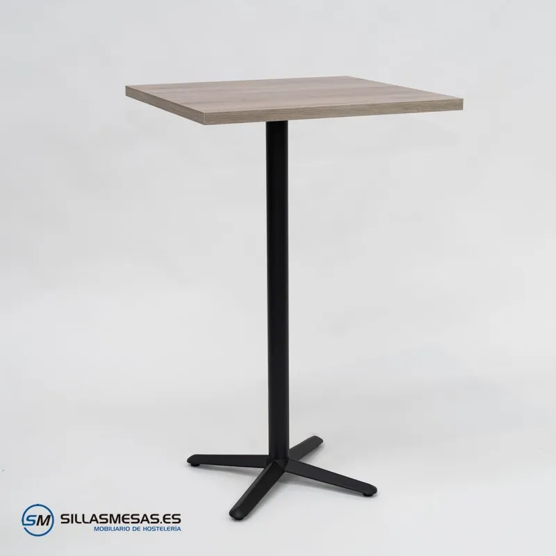 MESA ALTA ESTRELLA CUADRADA INTERIOR pie negro