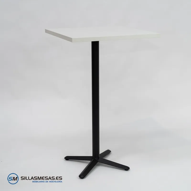 MESA ALTA ESTRELLA CUADRADA INTERIOR pie negro
