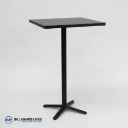 MESA ALTA ESTRELLA CUADRADA INTERIOR pie negro