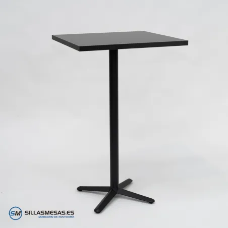 MESA ALTA ESTRELLA CUADRADA INTERIOR pie negro