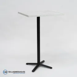 MESA ALTA ESTRELLA CUADRADA INTERIOR pie negro