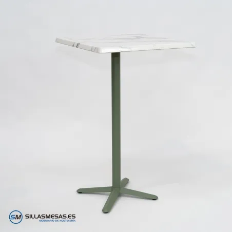 MESA ALTA ESTRELLA CUADRADA EXTERIOR pie verde