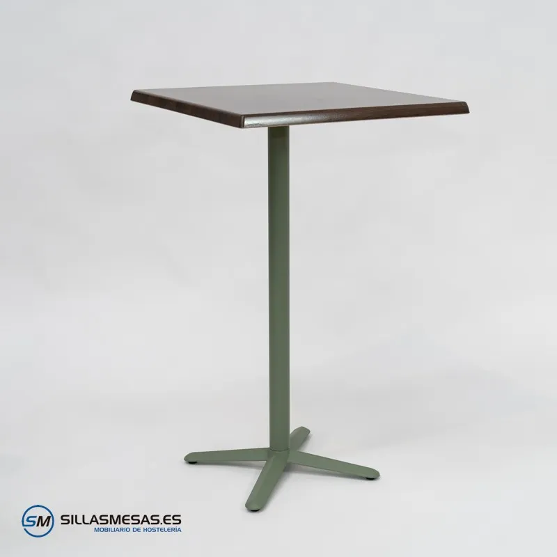 MESA ALTA ESTRELLA CUADRADA EXTERIOR pie verde