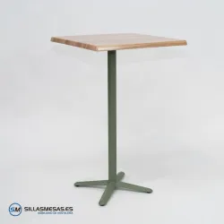 MESA ALTA ESTRELLA CUADRADA EXTERIOR pie verde