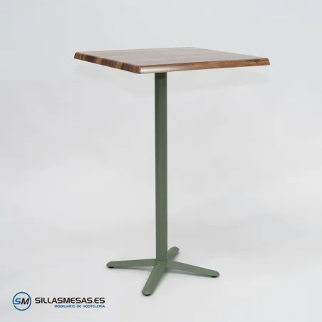 MESA ALTA ESTRELLA CUADRADA EXTERIOR pie verde