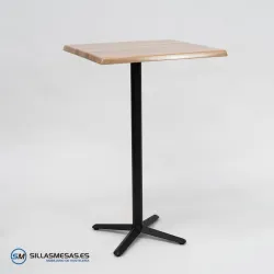 MESA ALTA ESTRELLA CUADRADA EXTERIOR pie negro