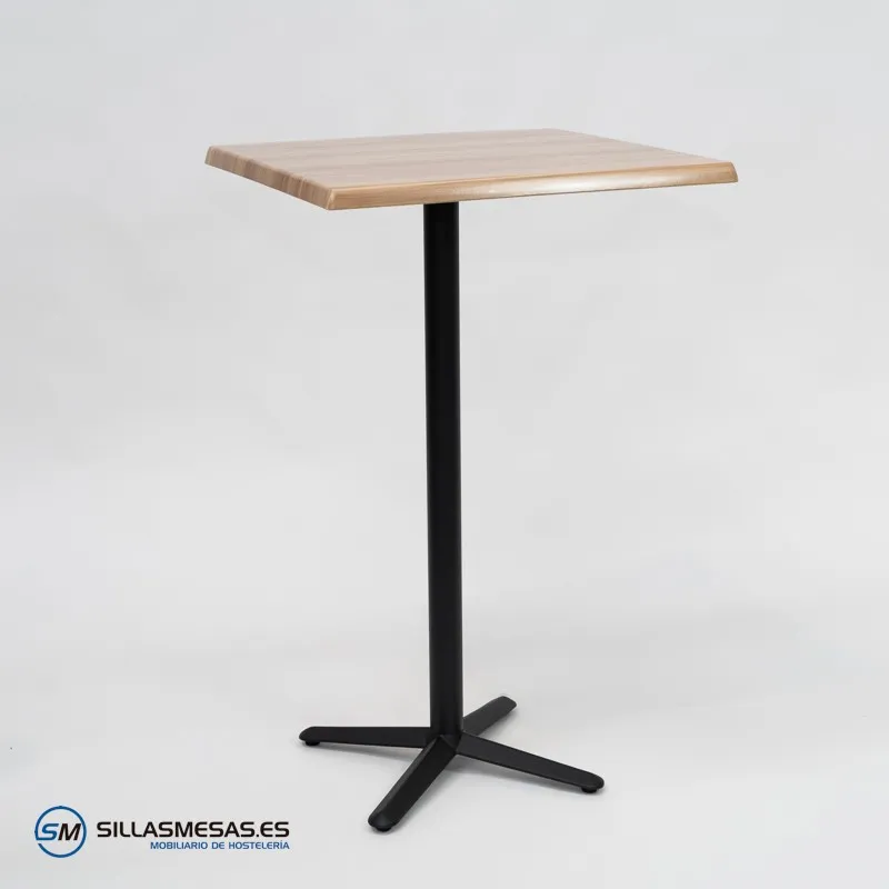 MESA ALTA ESTRELLA CUADRADA EXTERIOR pie negro