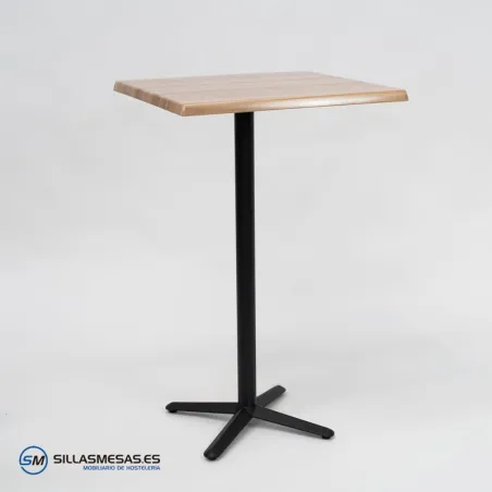 MESA ALTA ESTRELLA CUADRADA EXTERIOR pie negro