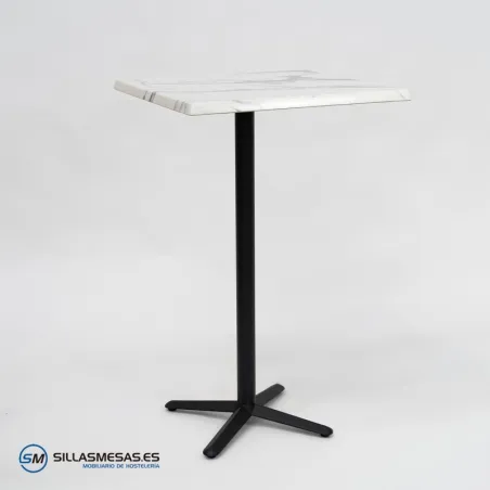 MESA ALTA ESTRELLA CUADRADA EXTERIOR pie negro