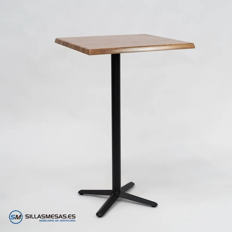 MESA ALTA ESTRELLA CUADRADA EXTERIOR pie negro