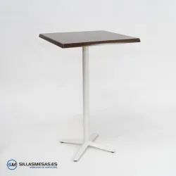 MESA ALTA ESTRELLA CUADRADA EXTERIOR pie blanco