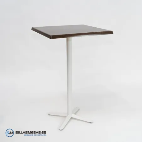 MESA ALTA ESTRELLA CUADRADA EXTERIOR pie blanco