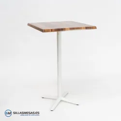 MESA ALTA ESTRELLA CUADRADA EXTERIOR pie blanco