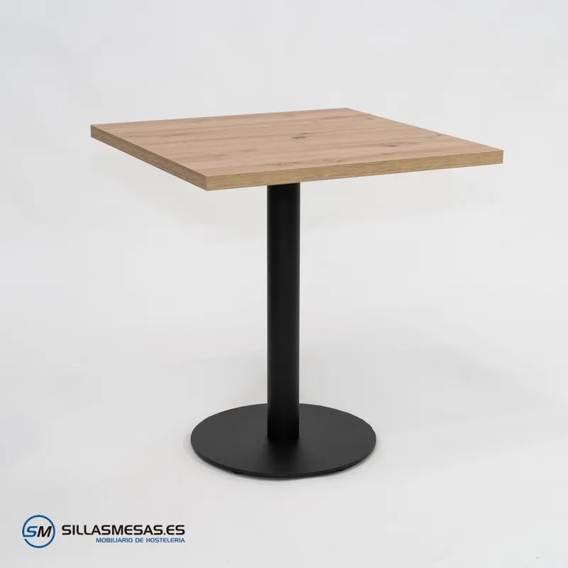 MESA ABRIL CUADRADA INTERIOR pie negro