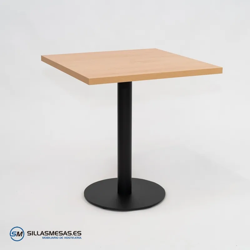 MESA ABRIL CUADRADA INTERIOR pie negro