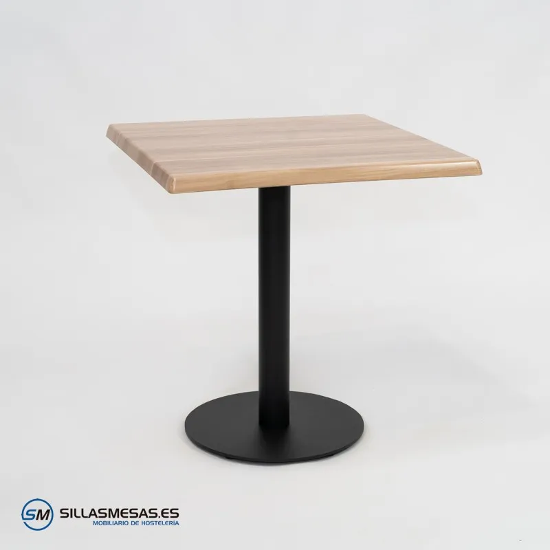 MESA ABRIL CUADRADA EXTERIOR pie negro