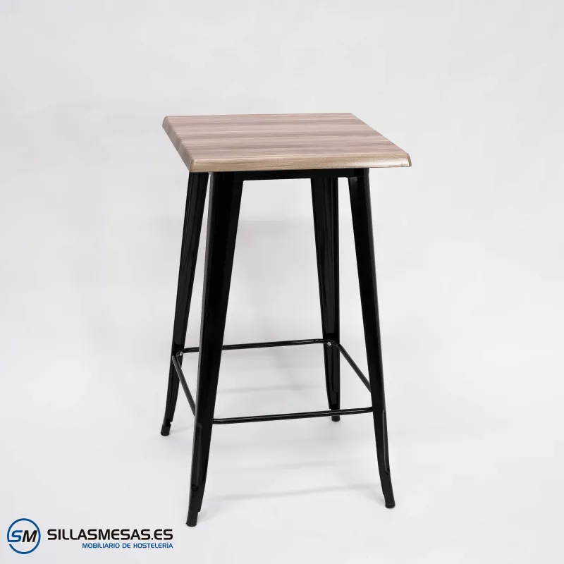 Mesa alta exterior Tolix Pie Negro: diseño elegante