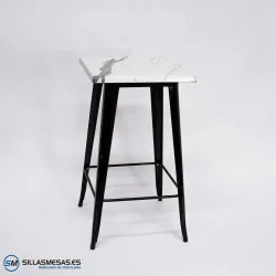 Mesa alta exterior Tolix Pie Negro: diseño elegante