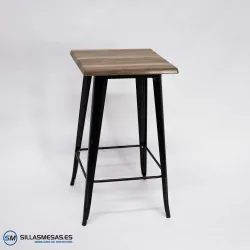 Mesa alta exterior Tolix Pie Negro: diseño elegante