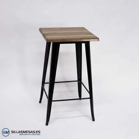 Mesa alta exterior Tolix Pie Negro: diseño elegante