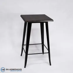 Mesa alta exterior Tolix Pie Negro: diseño elegante