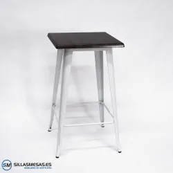 Mesa alta exterior Tolix Pie blanco: diseño minimalista