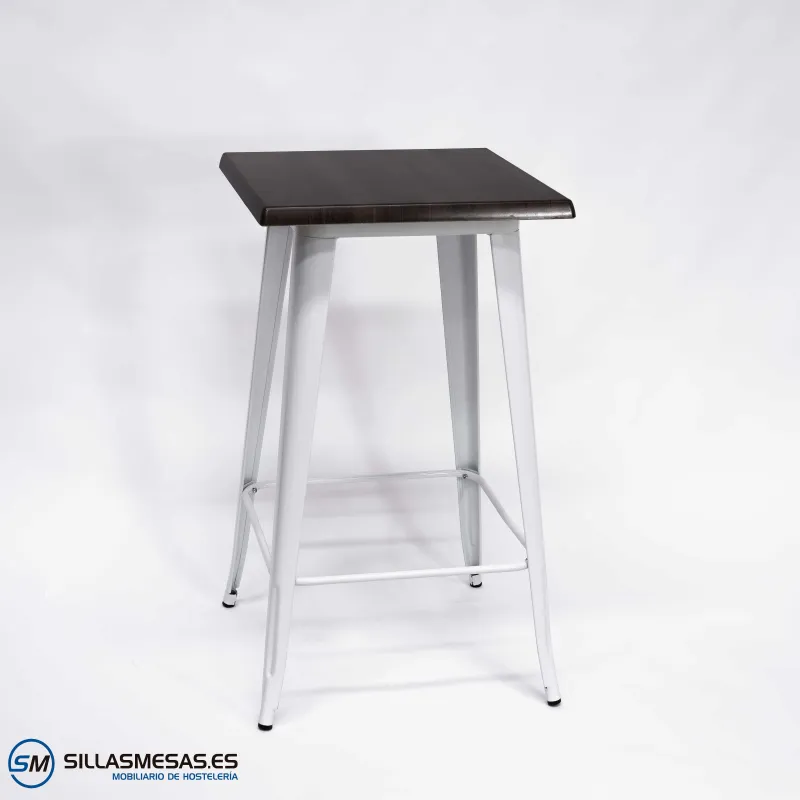 Mesa alta exterior Tolix Pie blanco: diseño minimalista