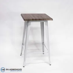 Mesa alta exterior Tolix Pie blanco: diseño minimalista