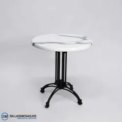 MESA VIENA REDONDA EXTERIOR pie negro