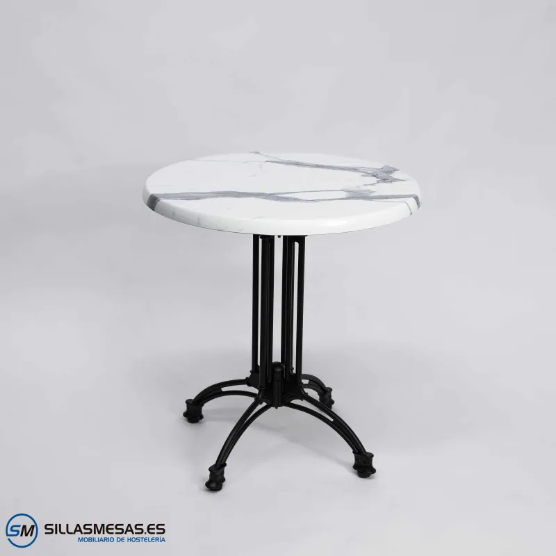 MESA VIENA REDONDA EXTERIOR pie negro