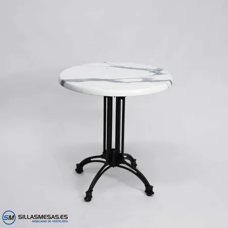 MESA VIENA REDONDA EXTERIOR pie negro