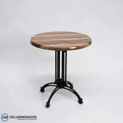 MESA VIENA REDONDA EXTERIOR pie negro